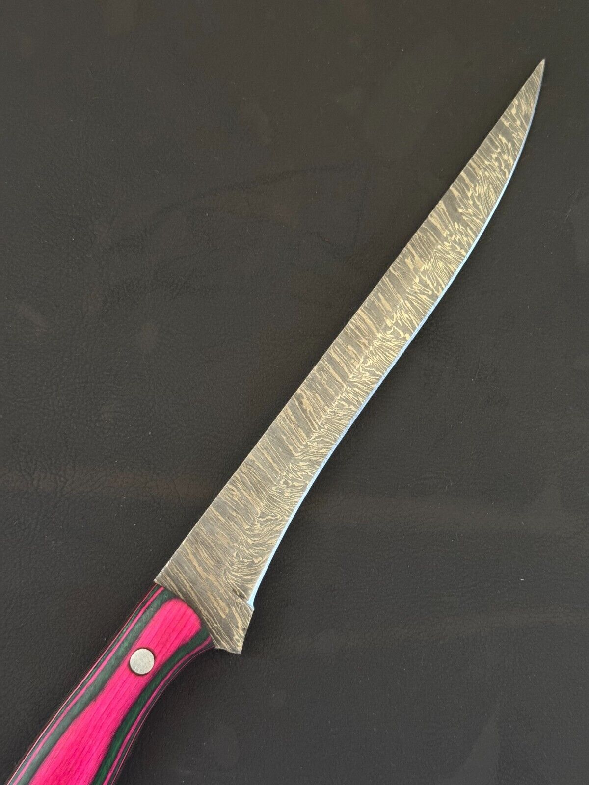 13" Damascus Fillet Knife Damascus Steel Fillet Knife for Kitchen With Pakka Wood