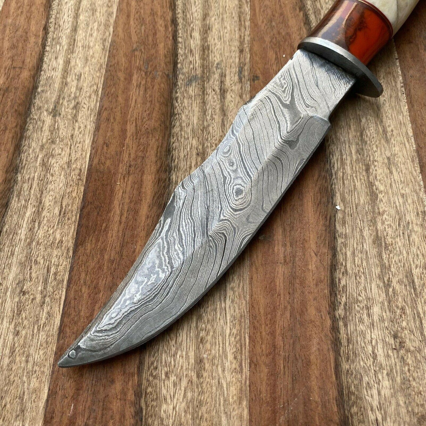 13" Everest Handmade Damascus Steel Bowie Hunting Knife W/Sheath