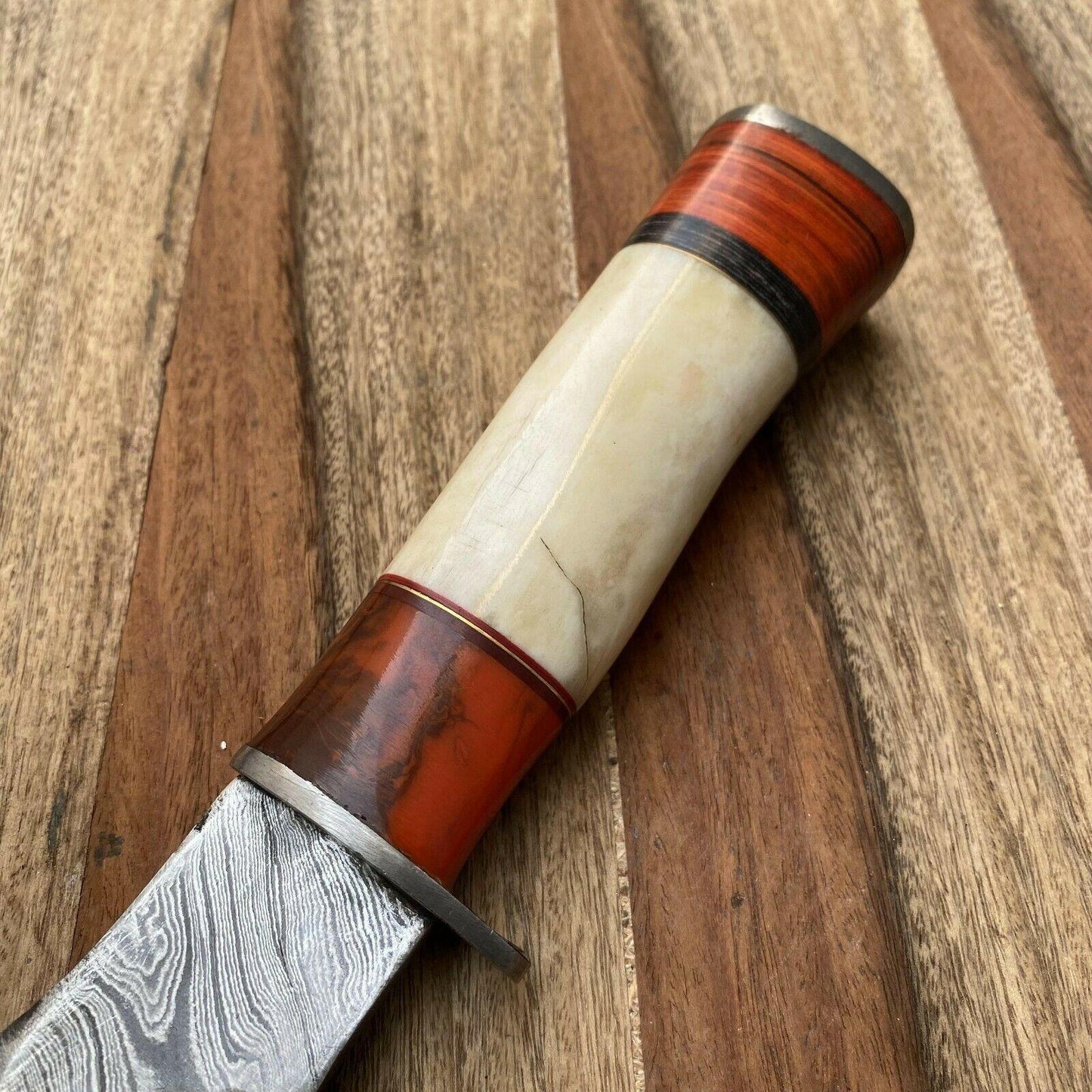 13" Everest Handmade Damascus Steel Bowie Hunting Knife W/Sheath