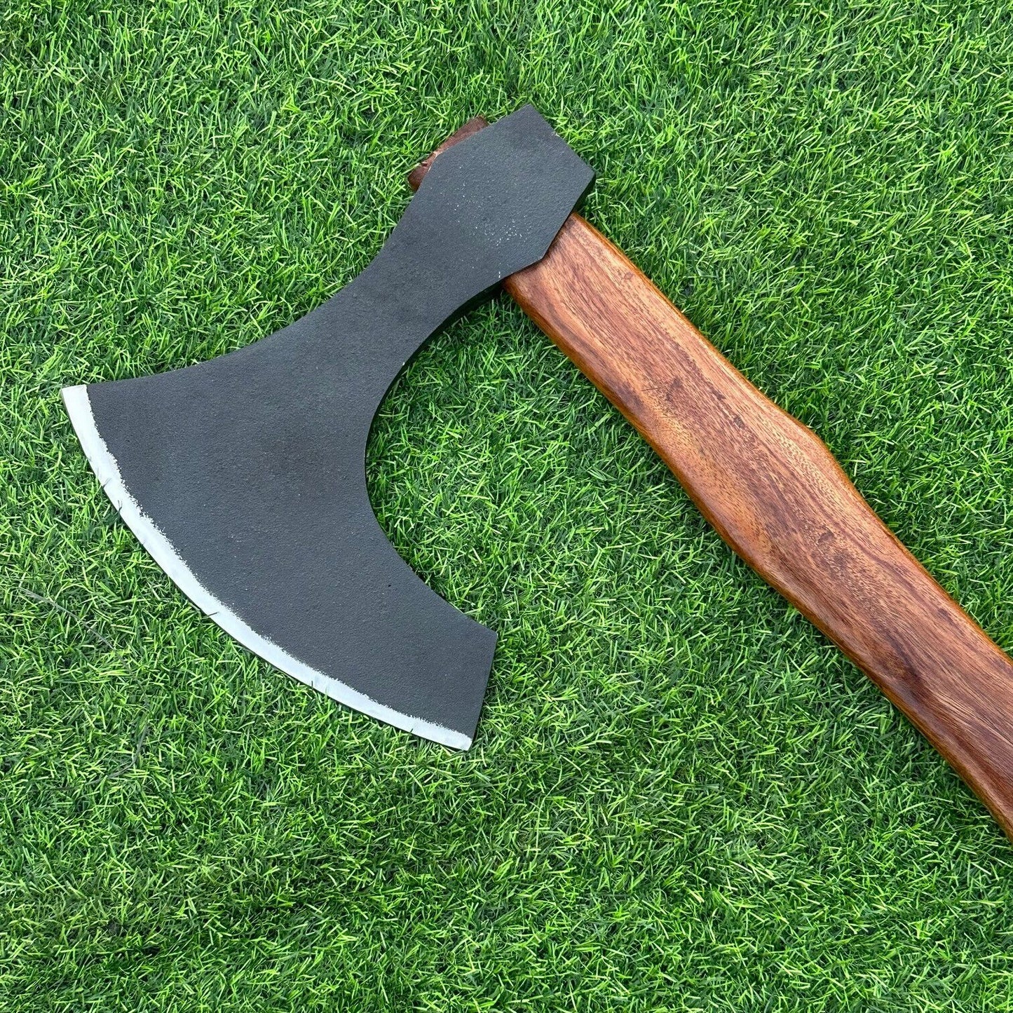 Handmade Forged Carbon Steel Viking Bearded Axe with Wooden Handle