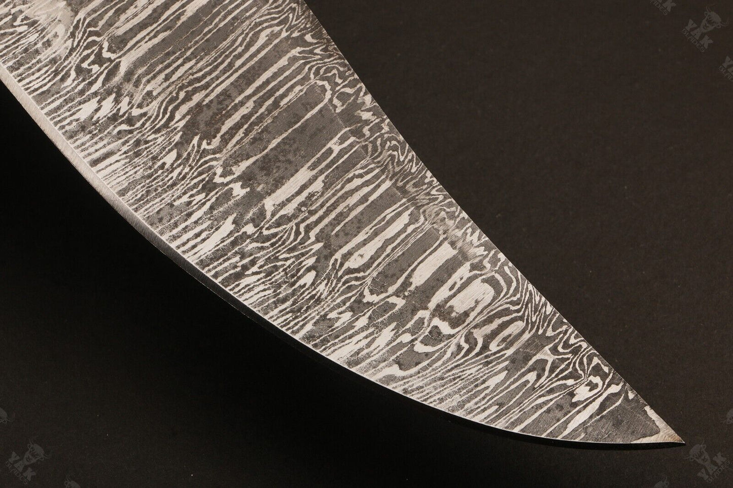 13.5 Inch Custom Handmade Damascus Hunting Knife with Wood Handle by Heritage Forge