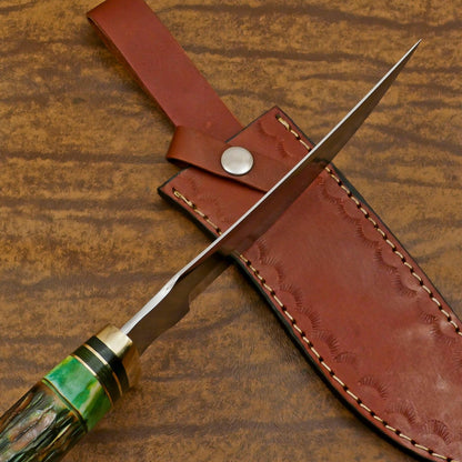 Custom Handmade D2 Steel Bowie Knife | Hunting & Outdoor Fixed Blade 12"