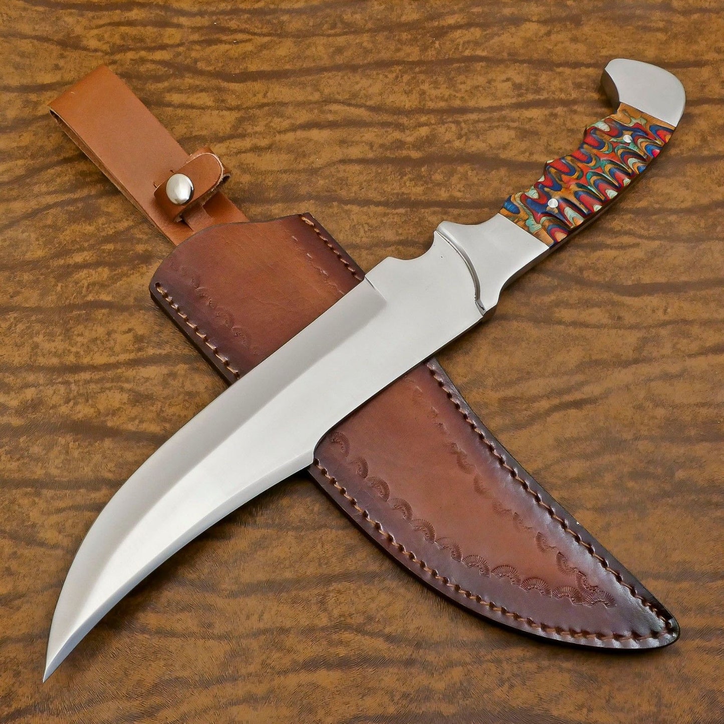 Handmade 12-Inch D2 Steel Full Tang Extra-Large Bowie Hunting & Outdoor Knife