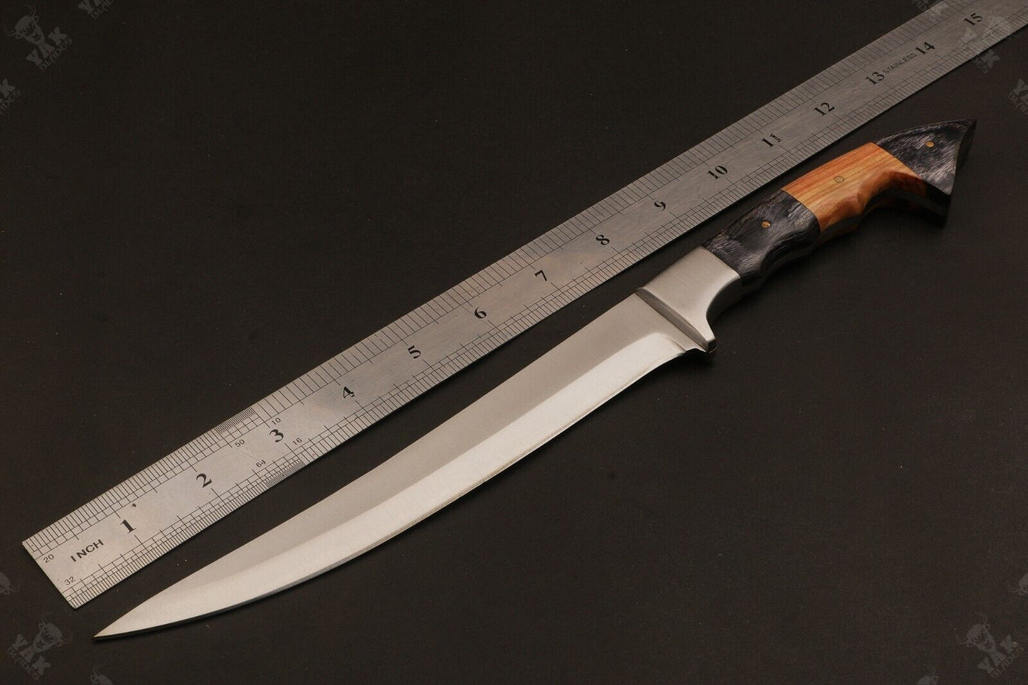 13.5" Handmade D2 Steel Fillet Knife Sharp Fillet Knife & Custom Fillet Knife With Leather Sheath