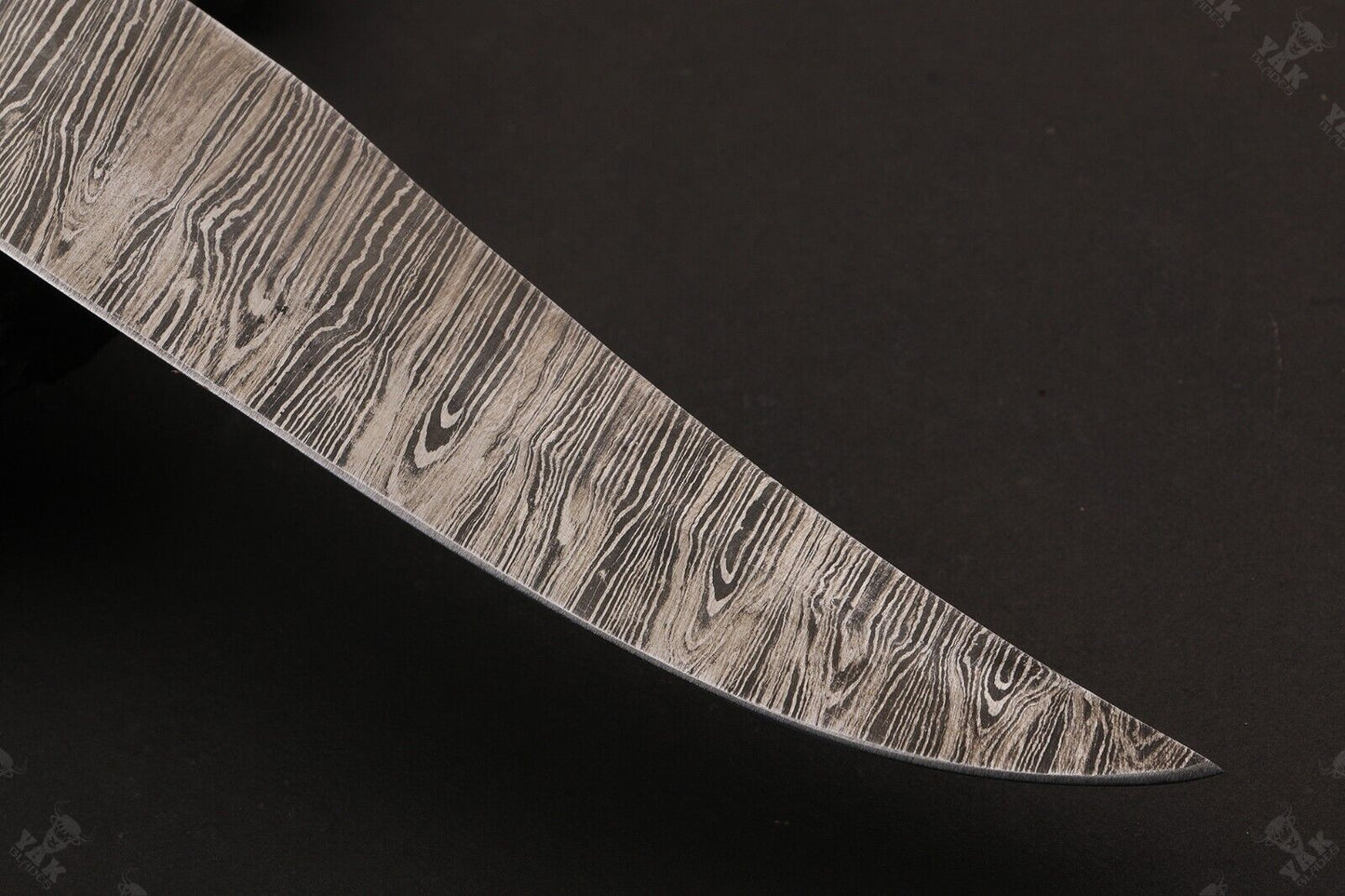 12.5" Custom Hand Forged Damascus Fillet Knife Damascus Steel Fillet Knife With Leather Sheath