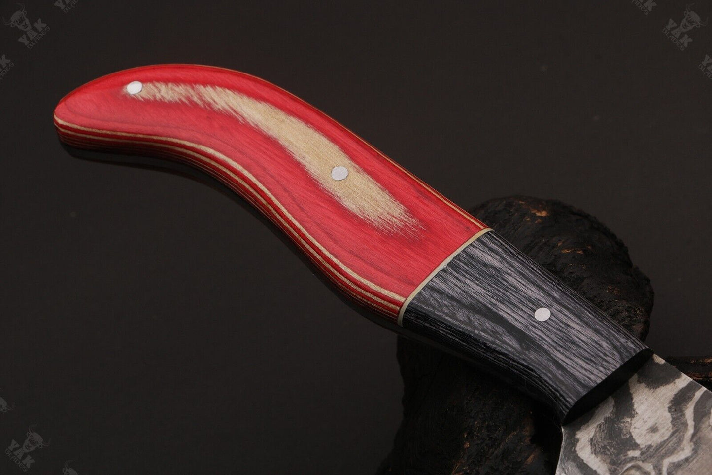 12.5" Custom Hand Forged Damascus Fillet Knife Damascus Steel Fillet Knife With Leather Sheath