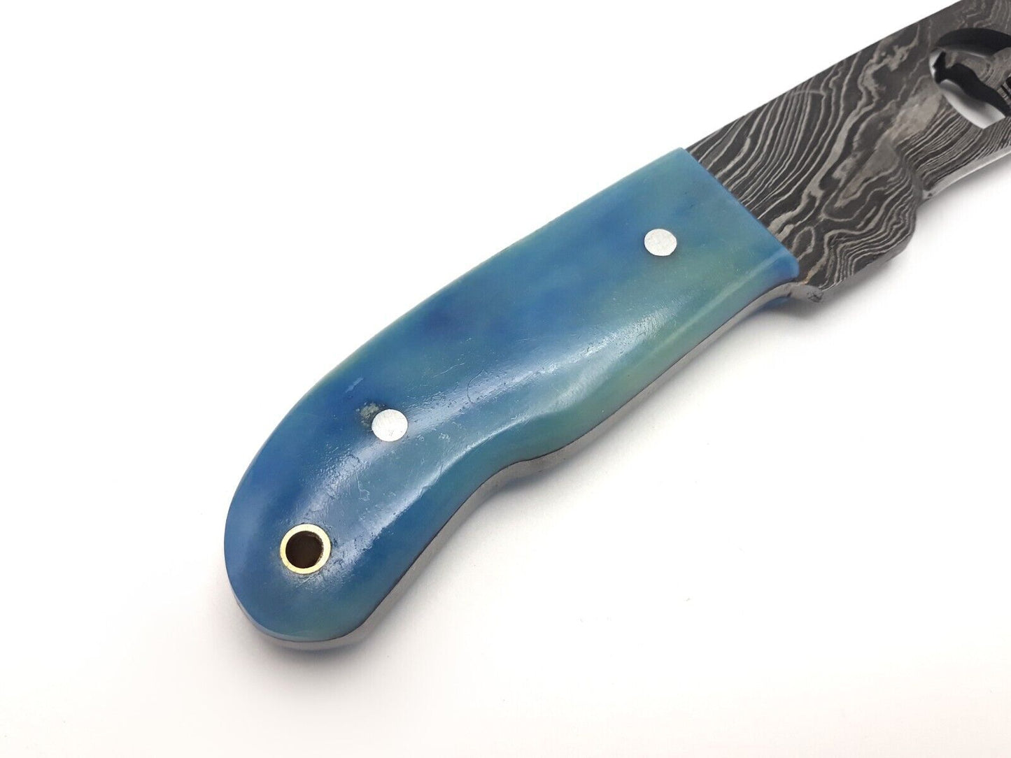 Hand Forged Damascus Steel Bull Cutter Knife 8" Custom Bull Cutter Knife with Resin handle