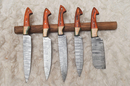 Handmade Hand Forged Damascus Steel Chef Knife Set – Premium Kitchen Knifes