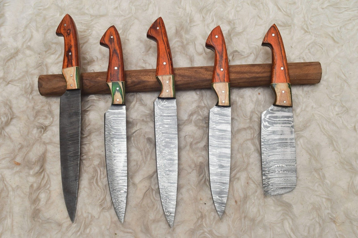 Handmade Hand Forged Damascus Steel Chef Knife Set – Premium Kitchen Knifes