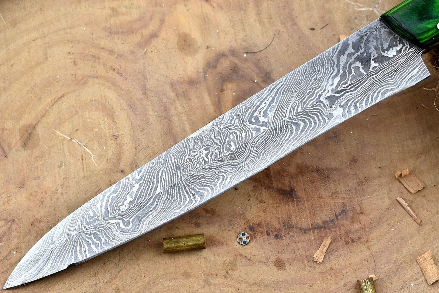 Hand Forged Damascus Steel Chef Knife with Natural Rose Wood Handle