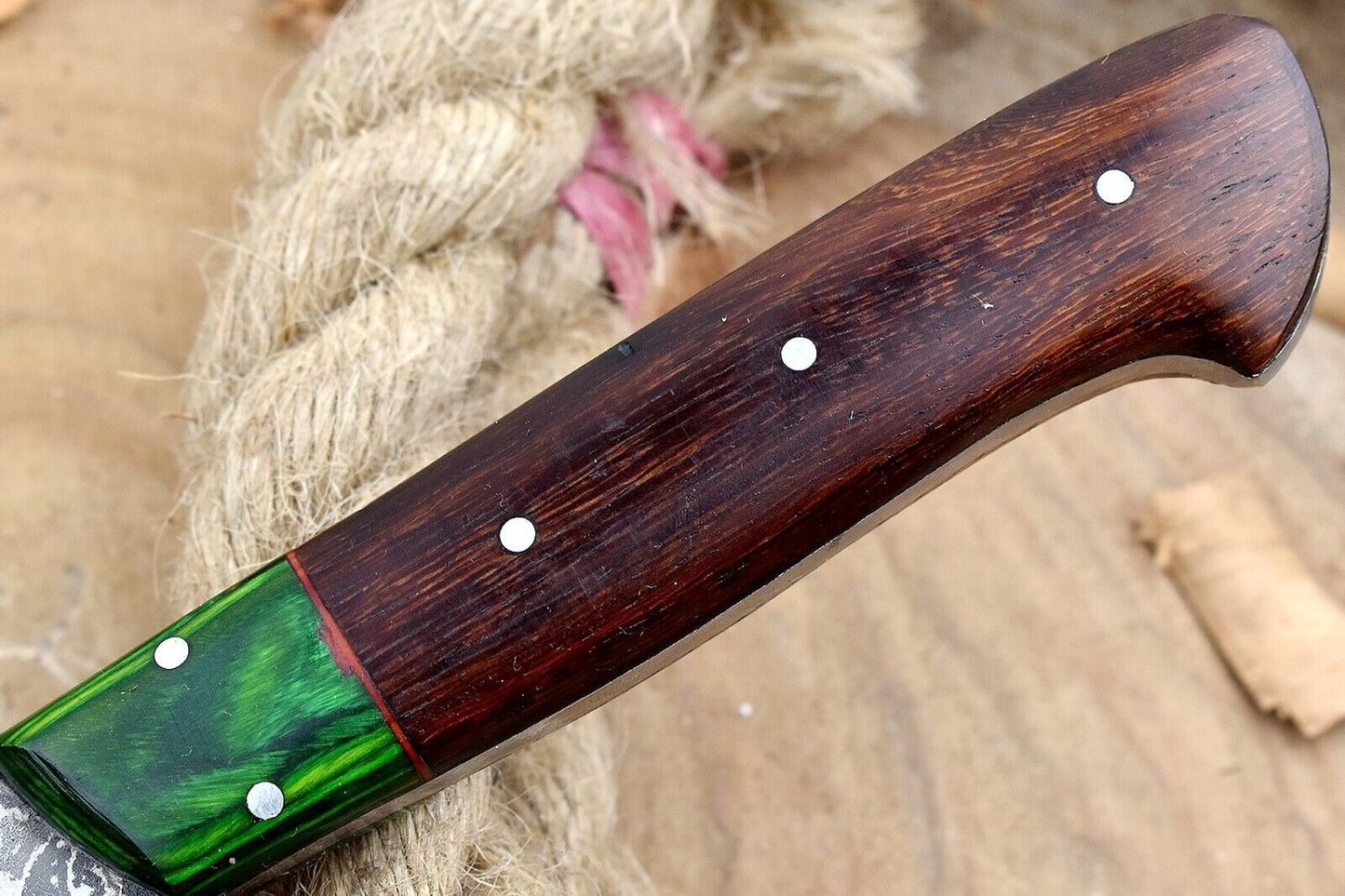 Hand Forged Damascus Steel Chef Knife with Natural Rose Wood Handle