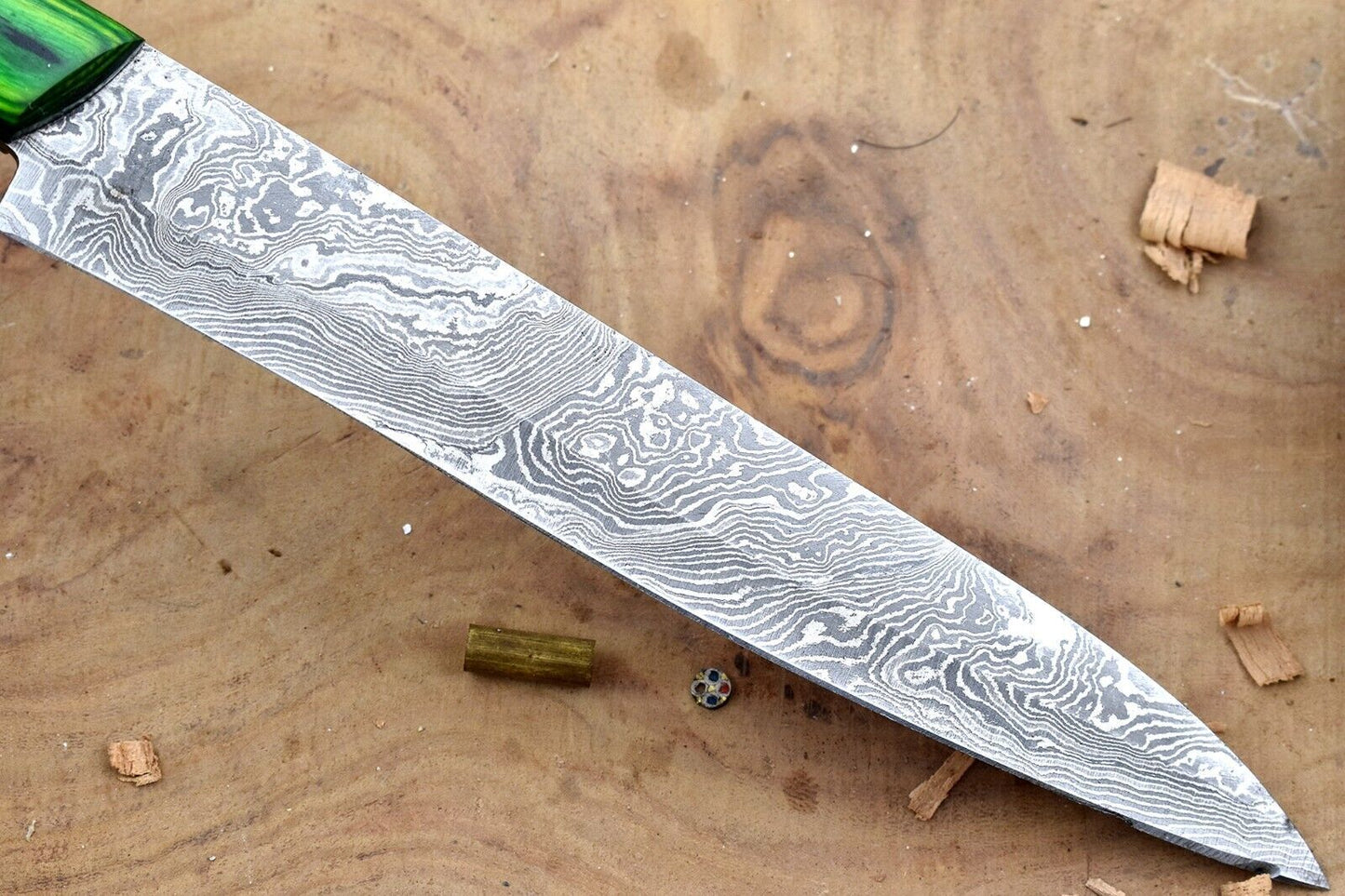 Hand Forged Damascus Steel Chef Knife with Natural Rose Wood Handle