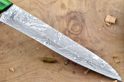 Hand Forged Damascus Steel Chef Knife with Natural Rose Wood Handle