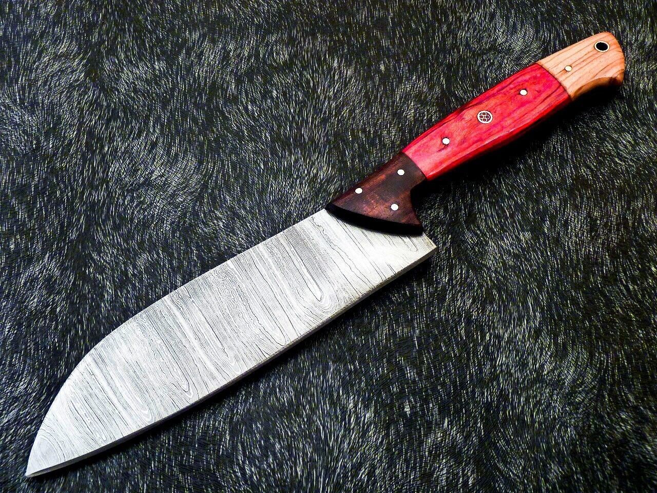 Handmade Damascus Chef Knife 12" – Camel Bone Handle, Professional Kitchen Knife