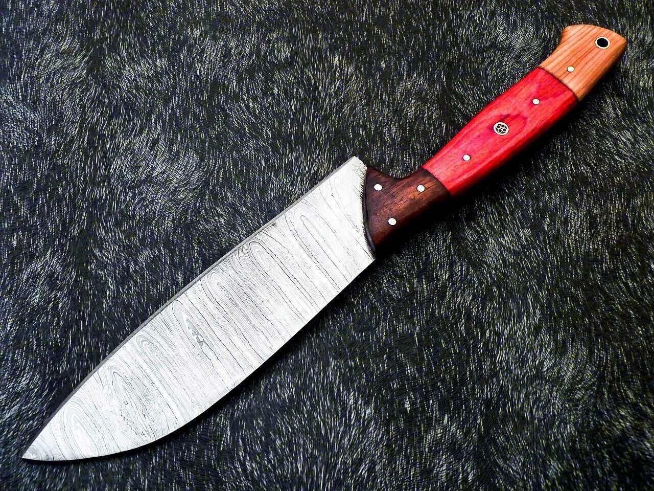 Handmade Damascus Chef Knife 12" – Camel Bone Handle, Professional Kitchen Knife