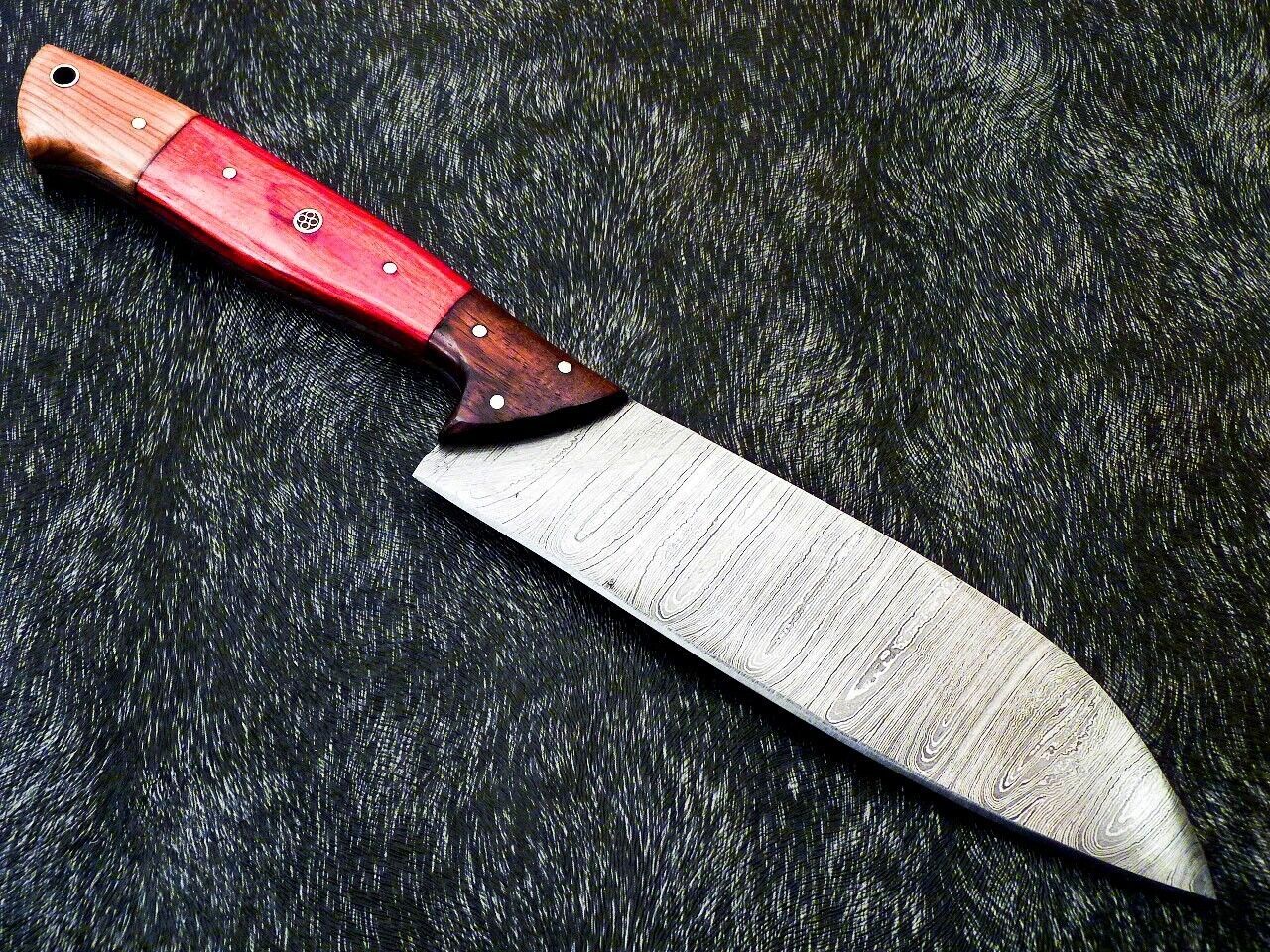 Handmade Damascus Chef Knife 12" – Camel Bone Handle, Professional Kitchen Knife