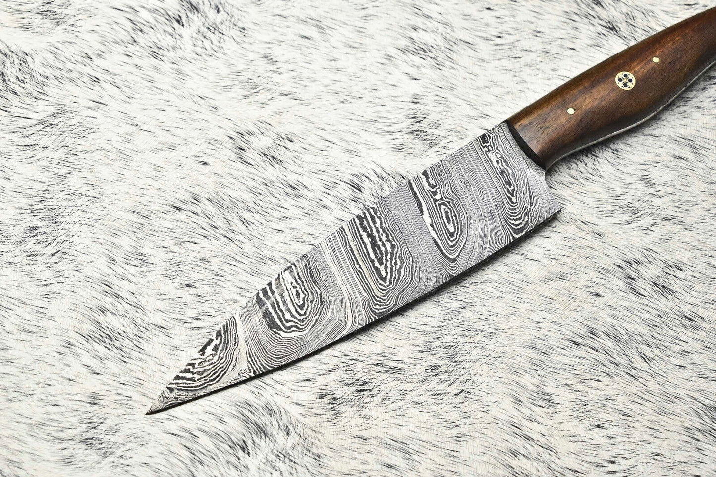 Custom Handmade Damascus Steel Full Tang Chef Knife with Leather Sheath – 384 Layer Sport Knife