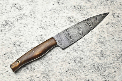 Custom Handmade Damascus Steel Full Tang Chef Knife with Leather Sheath – 384 Layer Sport Knife