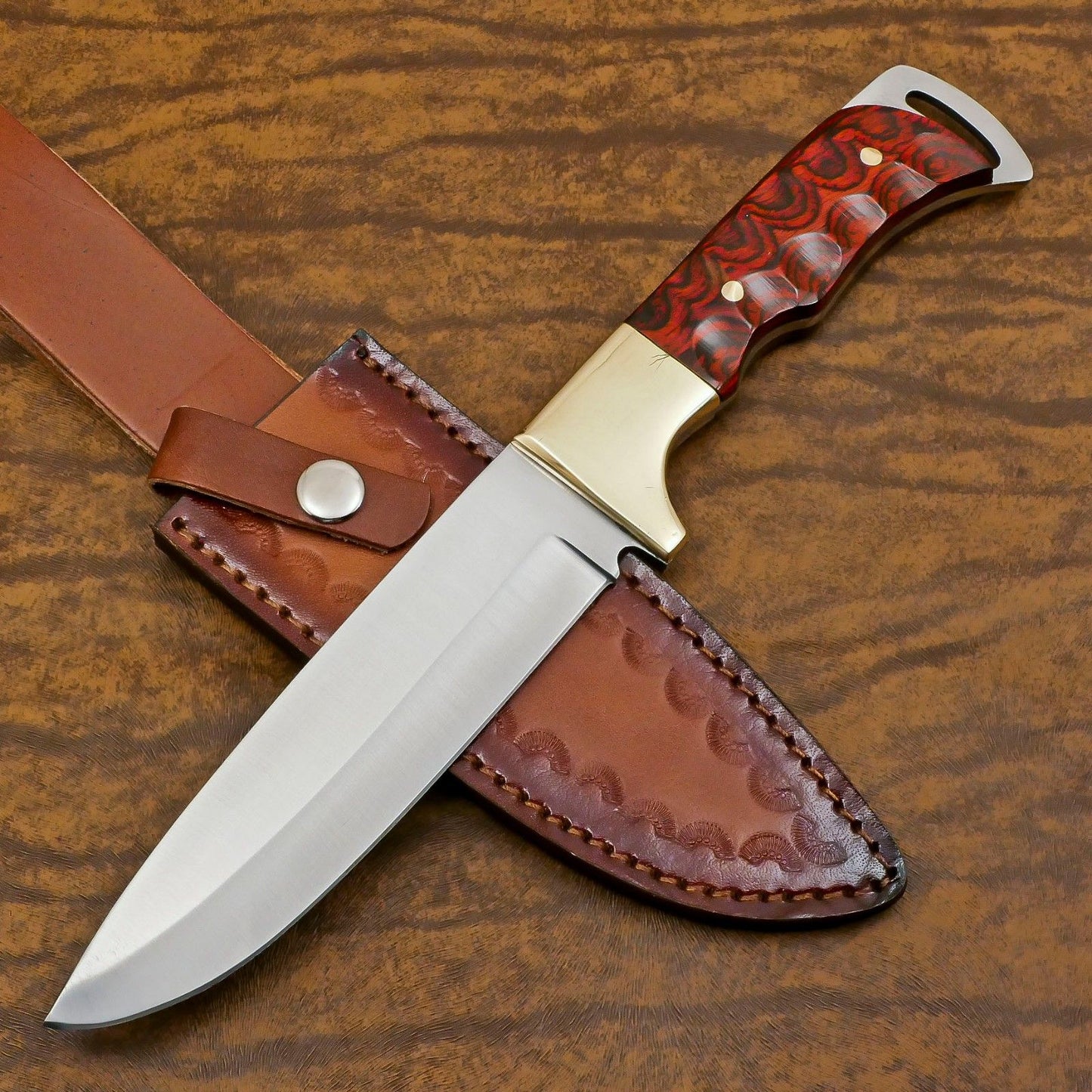 Rugged Handmade D2 Steel Full Tang Bowie Knife – 12-Inch Hunting & Camping Blade