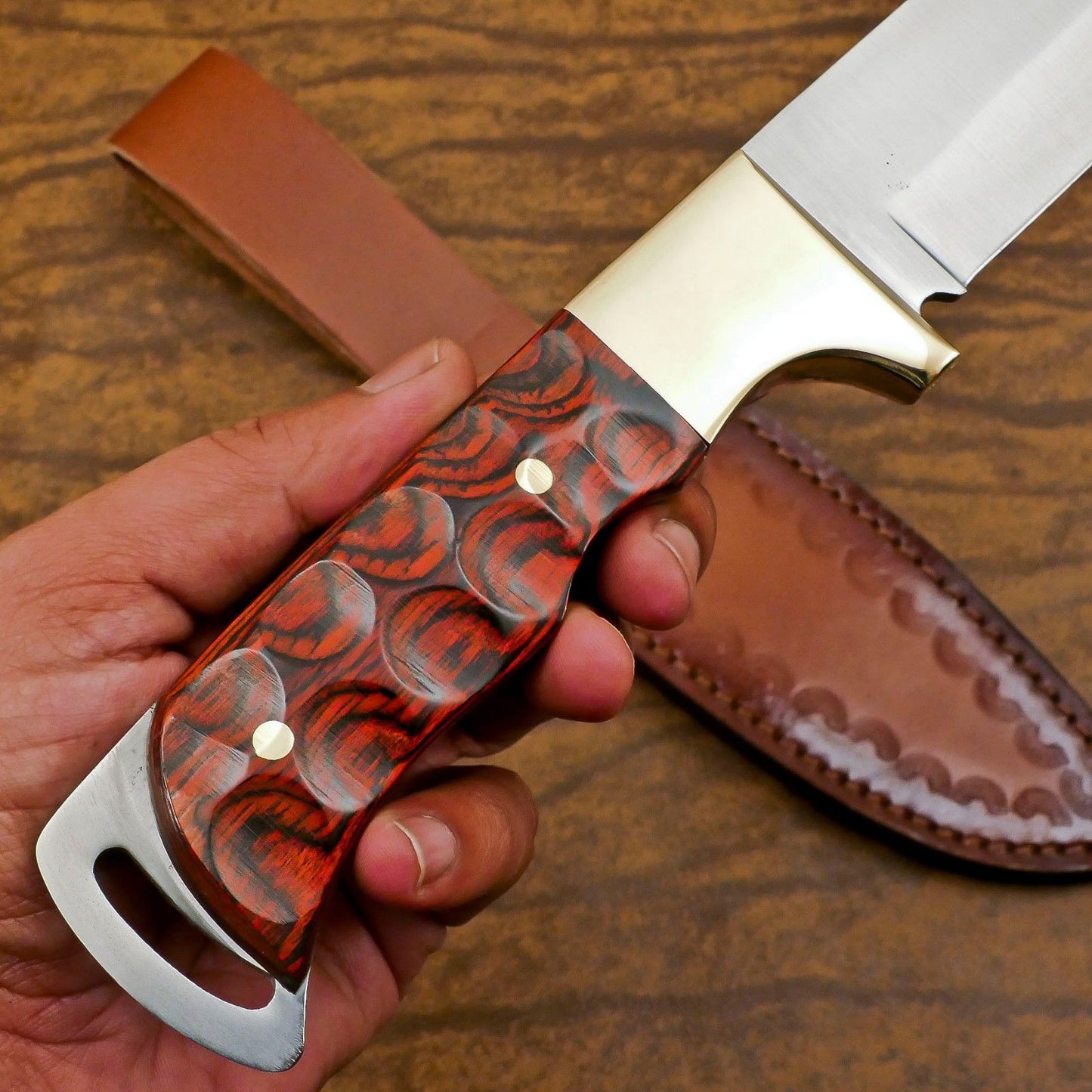 Rugged Handmade D2 Steel Full Tang Bowie Knife – 12-Inch Hunting & Camping Blade