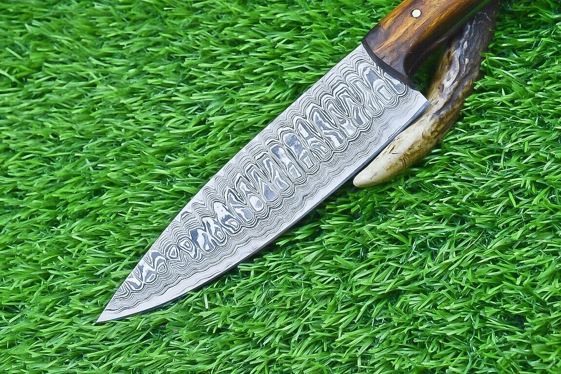 Stunning Hand Forged Damascus Steel Blade Kitchen Chef Knife – 100% Handmade
