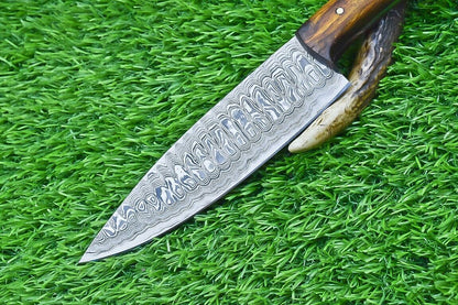 Stunning Hand Forged Damascus Steel Blade Kitchen Chef Knife – 100% Handmade