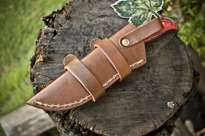 8.5" Forged Twist Damascus Skinner Knife with Hard Wood Handle & Micarta Bolster – Rare Gift Edition