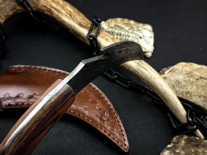 Handmade 8” Damascus Karambit Damascus Steel Karambit Knife with Wood Handle