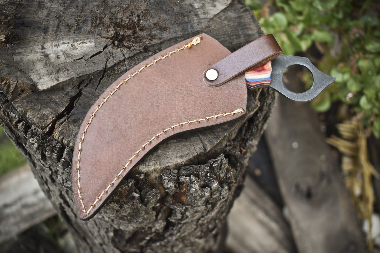 Hand Forged D2 Steel Karambit Knife 8" Fixed Blade Karambit with Hard Wood Handle