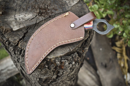 Hand Forged D2 Steel Karambit Knife 8" Fixed Blade Karambit with Hard Wood Handle