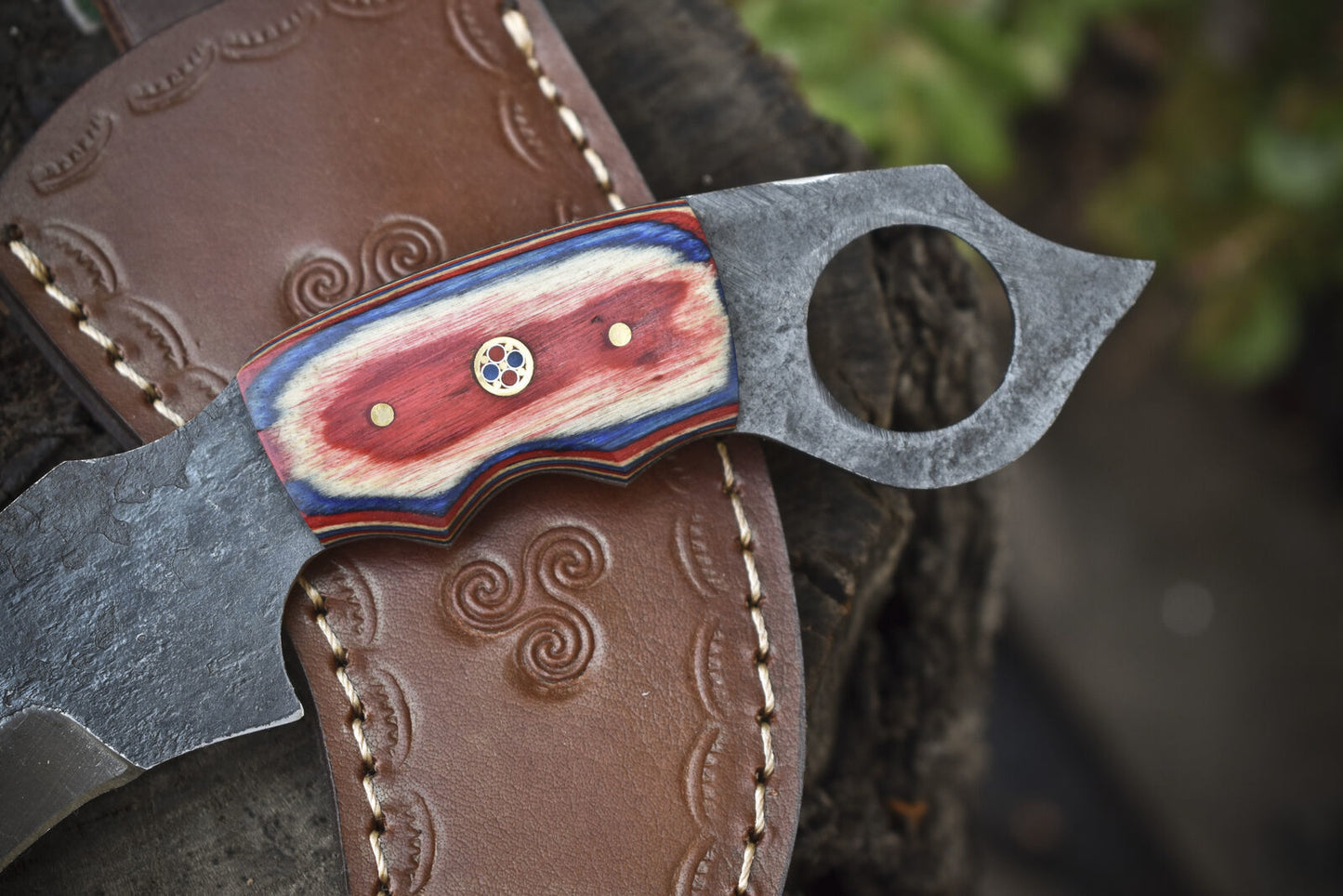 Hand Forged D2 Steel Karambit Knife 8" Fixed Blade Karambit with Hard Wood Handle