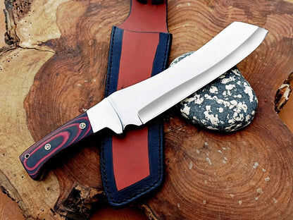 D2 Steel Custom High Polish Full Tang Tactical Bowie Knife with Micarta Handle