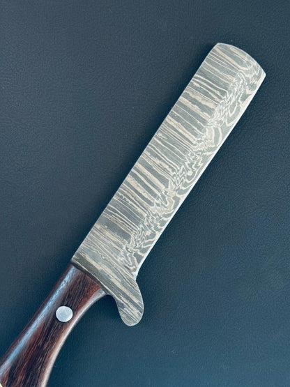 12" Best Cowboy Damascus Steel Bull Cutter Knife Custom Bull Cutter Knife With Wood Handle