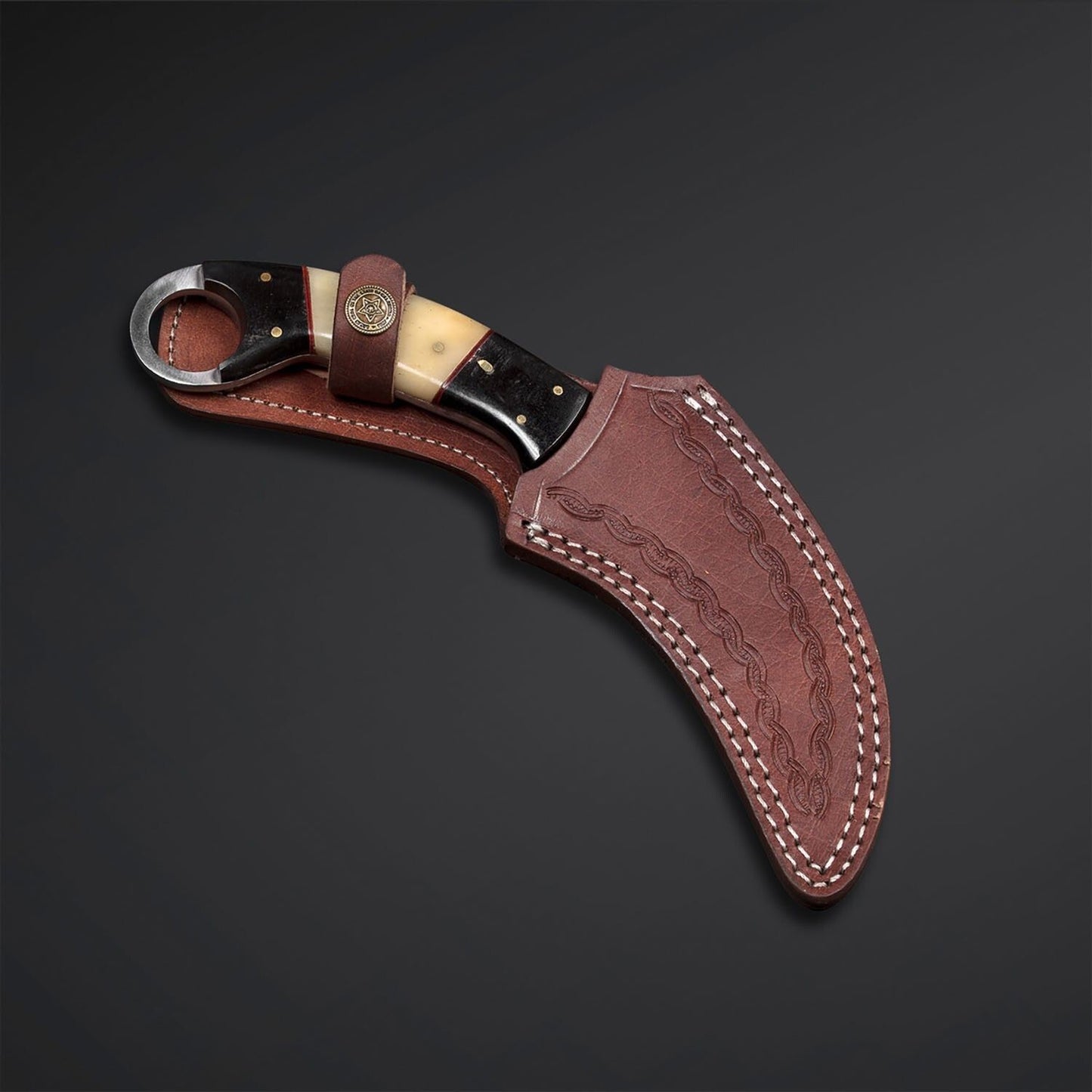 10" Handmade Damascus Karambit Knife Best Karambit Damascus Steel Knife with Sheath