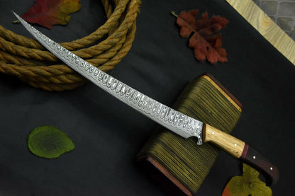 Custom Damascus Fillet Knife Handmade Damascus Steel Fishing Knife