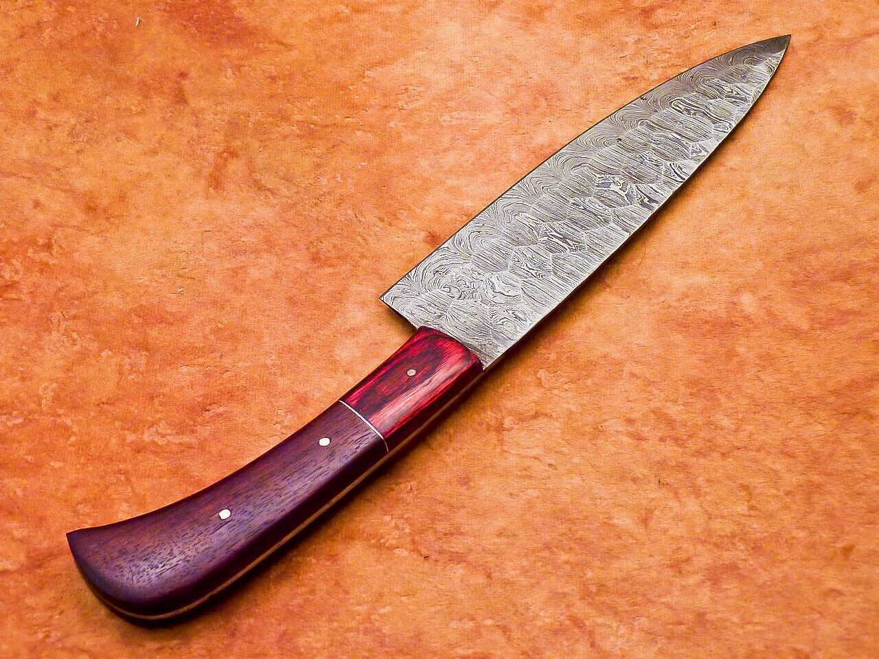 12" Professional Handmade Damascus Steel Chef Kitchen Knife with Hard Wood Handle