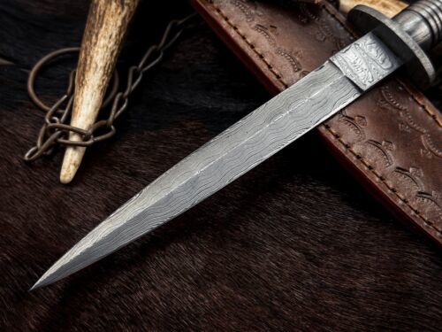 Heritage Forge Custom Handmade Damascus Steel Bowie Knife with Damascus Handle and Sheath – ME-394