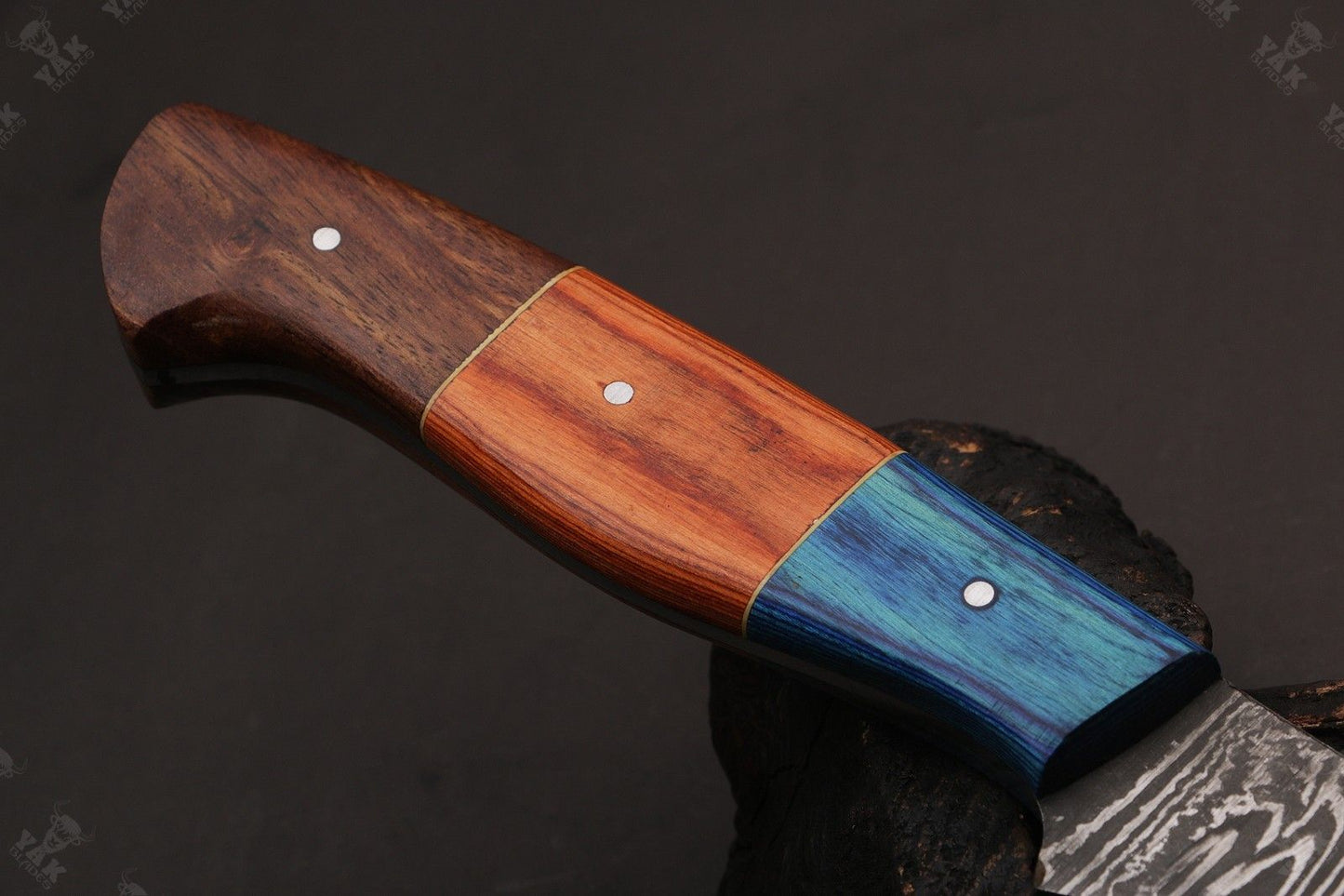 13.5" Custom Handmade Damascus Fillet Knife Fire Damascus Steel Fillet Knife best Fillet Knife