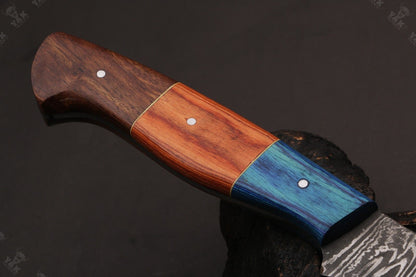 13.5" Custom Handmade Damascus Fillet Knife Fire Damascus Steel Fillet Knife best Fillet Knife