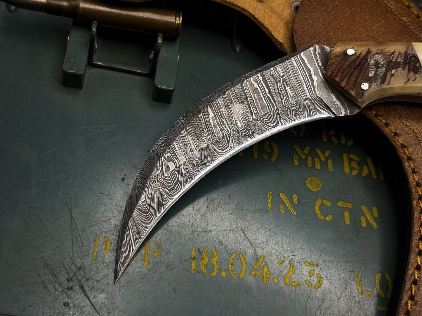 8" Handmade Damascus Karambit Knife With Sheath Best Karambit Knife