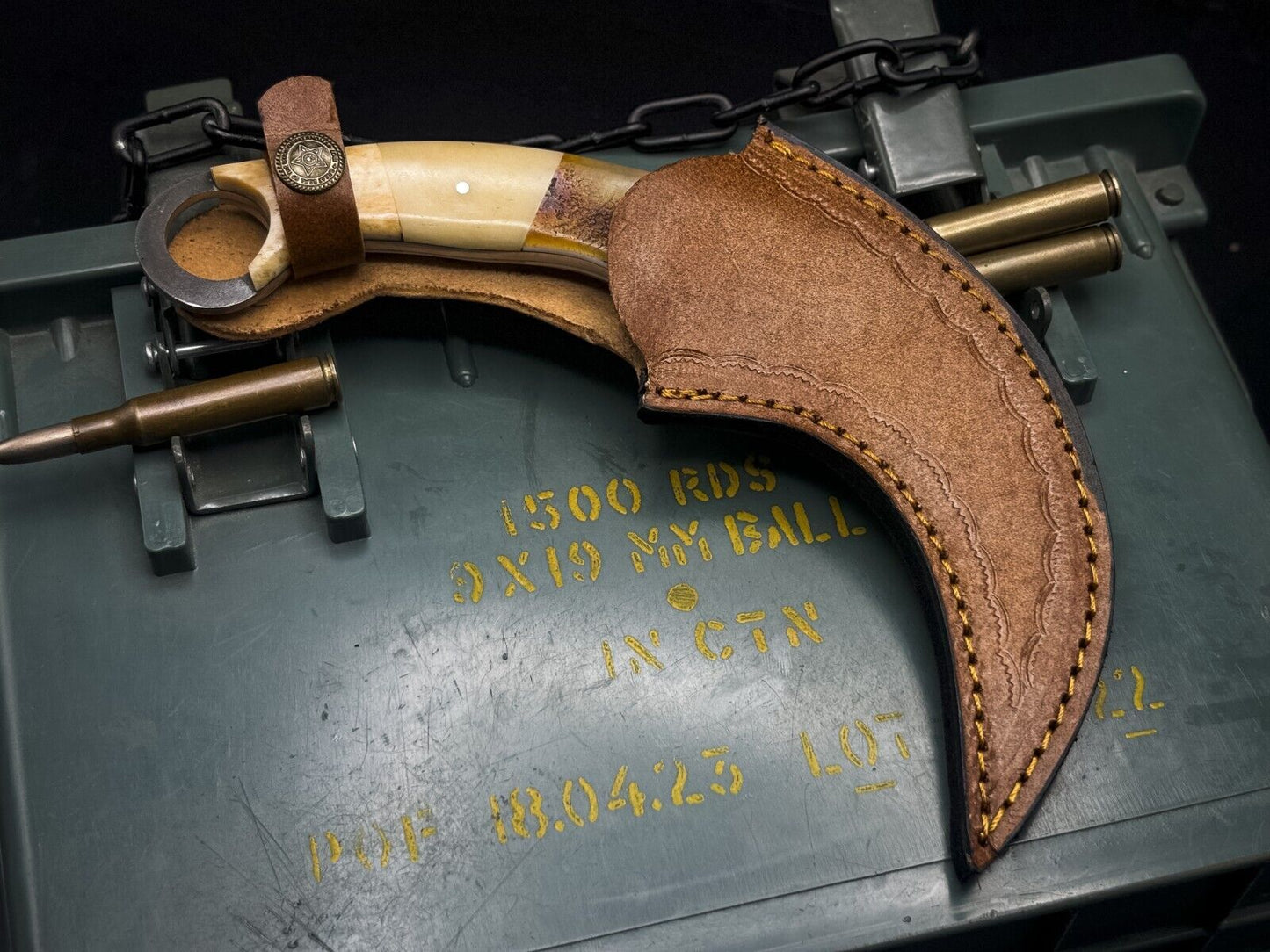 8" Handmade Damascus Karambit Knife With Sheath Best Karambit Knife