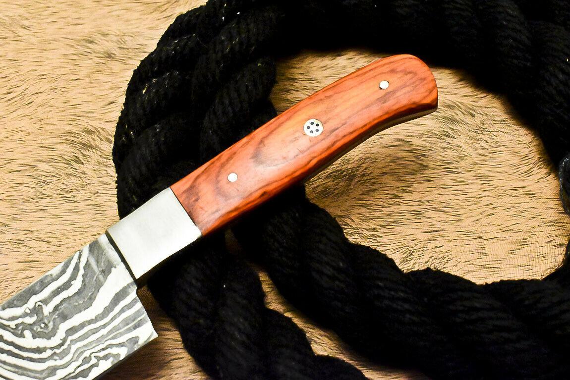 Custom Handmade Damascus Steel Hunting Chef Knife with Hard Wood Handle – 12"