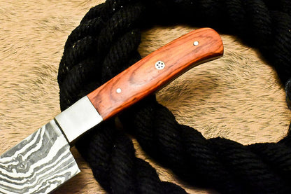 Custom Handmade Damascus Steel Hunting Chef Knife with Hard Wood Handle – 12"