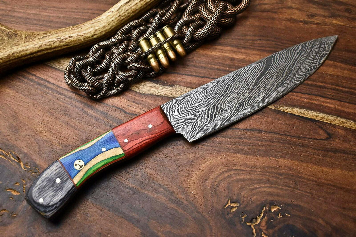Hand Forged Damascus Steel Kitchen Chef Knife – Full Tang Blade