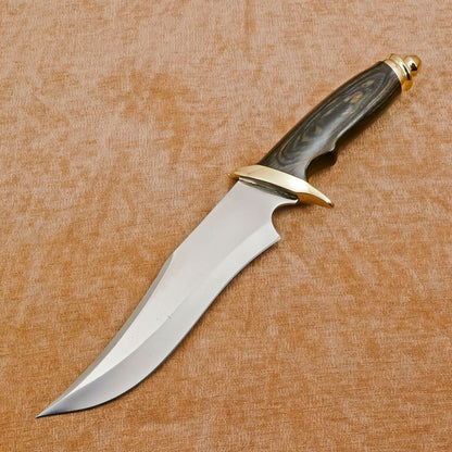 Handmade D2 Steel Fixed Blade Bowie Hunting & Camping Knife | Full Tang 12"
