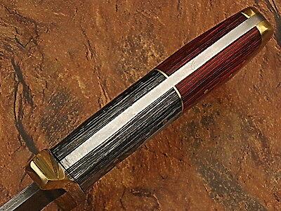 17 Inch Damascus Steel Rattler Bowie Knife with Frost Wood Handle