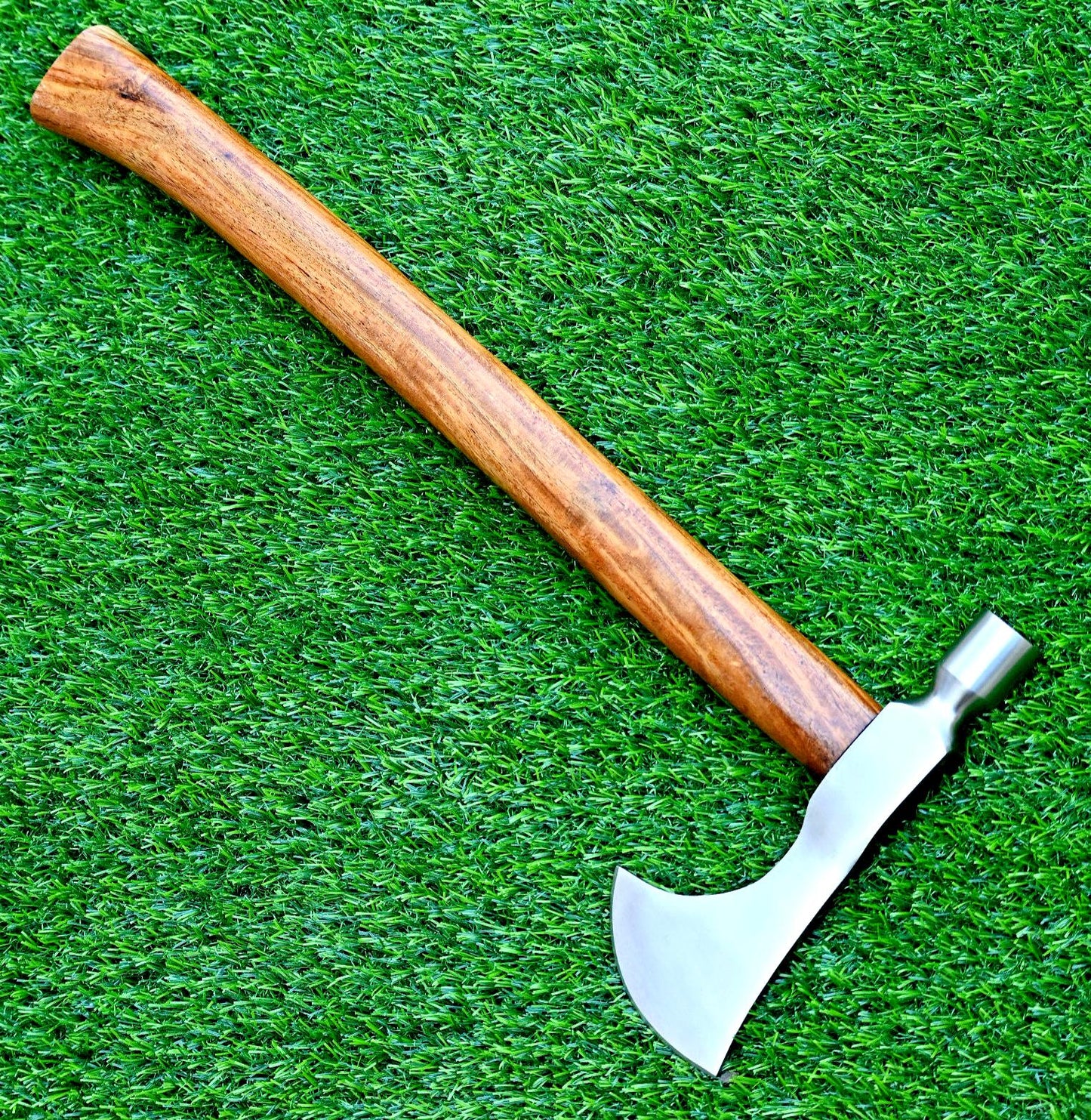 High Polish Tactical Axe Hatchet Tomahawk – Hand Forged Carbon Steel with Leather Sheath
