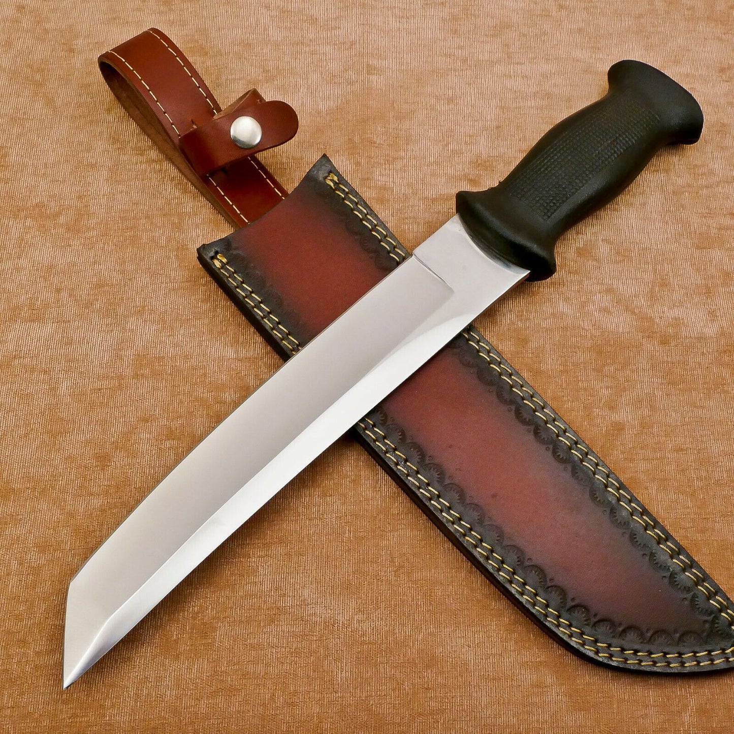 Huge Handmade D2 Steel  Bowie Hunting & Camping Knife – 13 Inch Full Tang Outdoor Blade