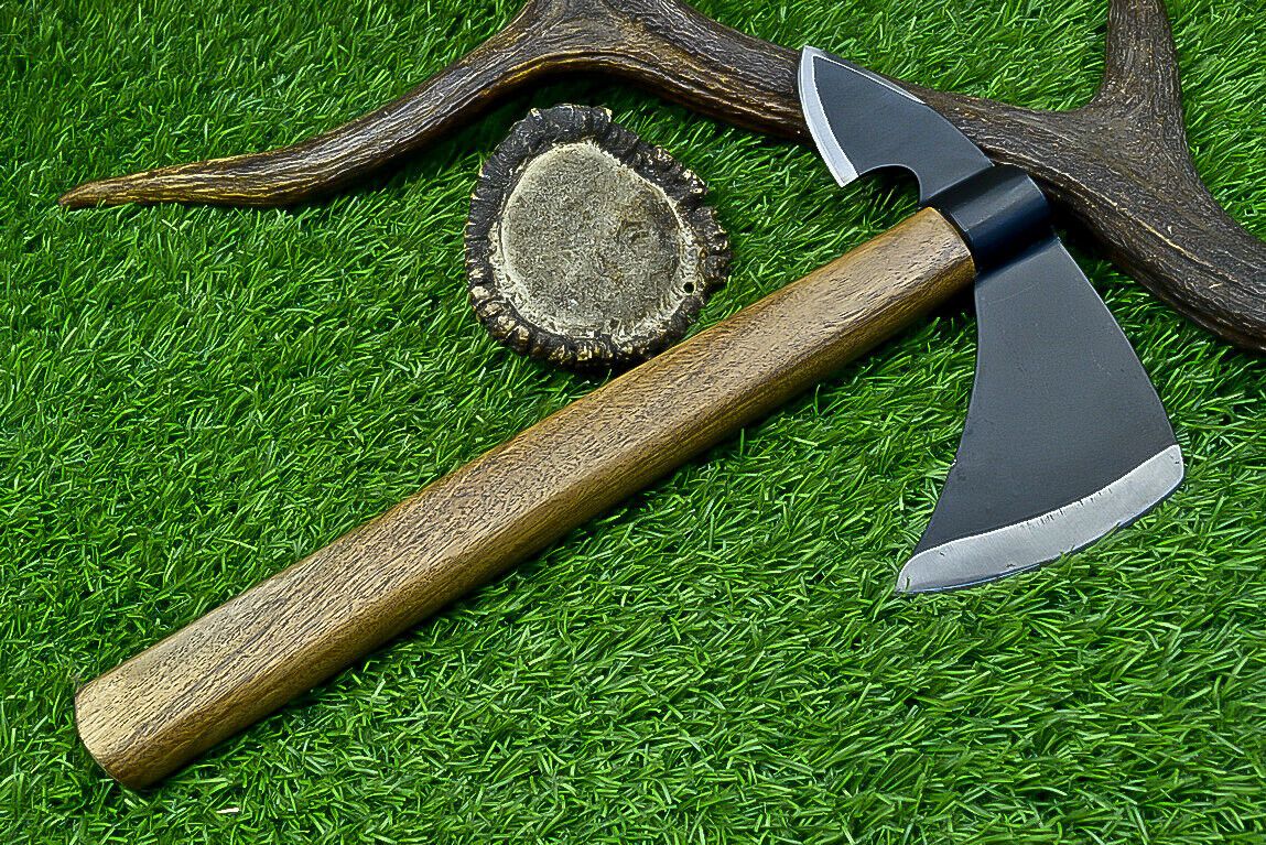 Handmade Double-Headed Viking Battle Axe – 18-Inch Carbon Steel Double Face Axe
