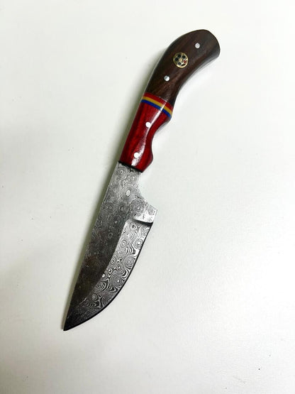 Handmade Skinner Knife – 4" Stainless Steel Blade with Wooden Handle & Sheath
